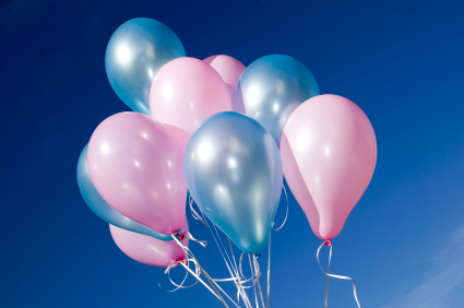 Colorful balloons and blue sky
